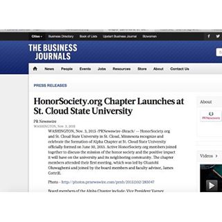 We're thrilled about the launch of the Alpha Chapter at St. Cloud State University! #Alpha #honorsocietyorg http://www.bizjournals.com/prnewswire/press_releases/2015/11/03/MN45781