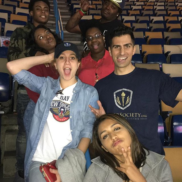 Just playing around after the #pelicans game! Great time out with Loyola New Orleans HonorSociety.org members