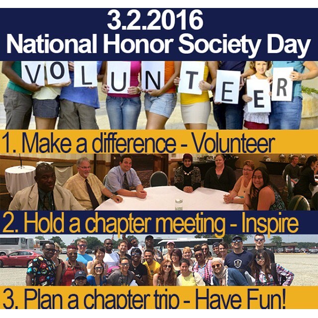 What can you do for Honor Society Day, on March 2nd? Volunteer, Inspire, and Have Fun! ?#?celebrateyourway? ?#?HonorSocietyDay?