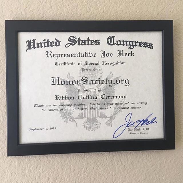 Very honored to receive this special recognition from Congress during our ribbon cutting ceremony! #throwback #honorsociety